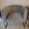 Velvet Accent Chairs with Metal Base-SoUnique.PK
